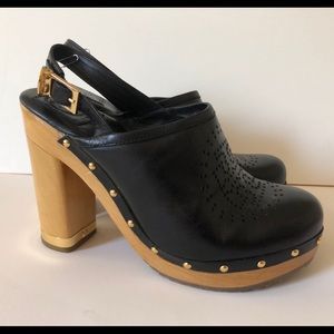 EUC TORY BURCH PLATFORM HEELS CLOG STYLE SLINGBACK